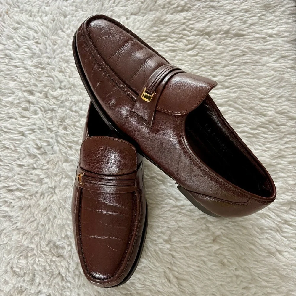 Florsheim Rich Brown Leather Slip-On/Loafers Men’s Shoes size 10.5 B